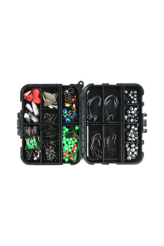 Novahub Balıkçılık Seti, Metal + Plastik, 310g, 12x9.5x3cm, 4x Kurşun Ağırlık, 10x Dönen Fırdöndü