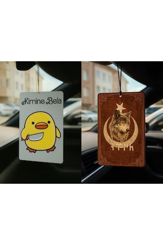 Kimine Bela Kimine Fena Ve Göktürk Türk Kurt - İkili Oto Kokusu - Dekoratif Araç Kokusu Ve Aksesuarı