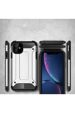Noktaks - Apple Uyumlu iPhone 11 - Kılıf Çift Katman Zırh Tank Crash Military Kapak - Gold