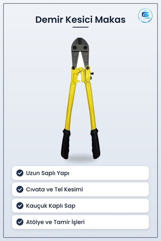 Demir Kesici Makas 18x450 Mm Cıvata Kesme Aleti Kauçuk Saplı Atöl