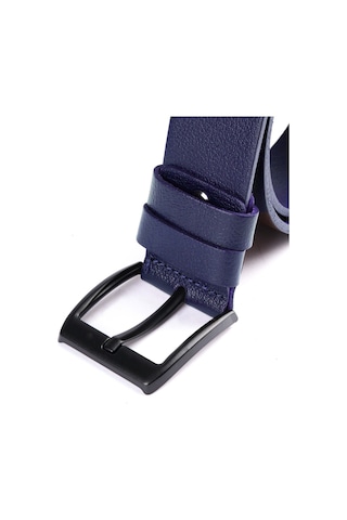 Manda Derisi Erkek Kot Kemeri 4,5 Cm Siyah - Lacivert