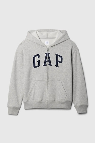 Gap Relaxed Logo Fermuarlı Erkek Çocuk Gri Sweatshirt-9500 Gri