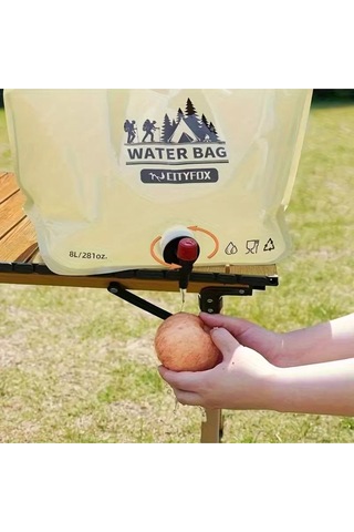 8 Litre Katlanabilir Musluklu Su Kabı - Kamp Ve Doğa - Taşıma Kulplu