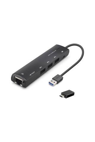 Usb Type-c 3.2 Gen1 Hub Gigabit Lan 4 Port 5 Gbps Siyah Hdx7897 Evimdeyokyok