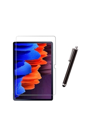 Samsung Galaxy Tab A8 Sm X200 X205 Uyumlu Şeffaf Kılıf Cam Kalem Set Arka Kapak
