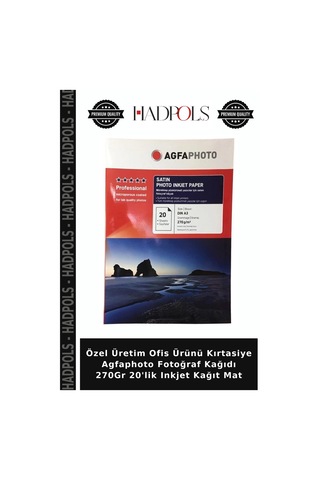 Özel Üretim Ofis Ürünü Kırtasiye Agfaphoto Fotoğraf Kağıdı 270gr 20'lik Inkjet Kağıt Mat