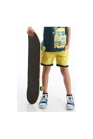 Denokids Mushi Sarı Erkek Çocuk Gabardin Şort Çok Renkli