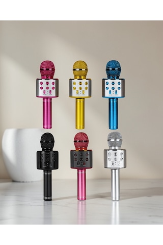 Kablosuz Bluetooth Karaoke Mikrofon Usb Aux Girişli Yüksek Ses Kalitesi