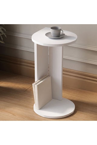 İnarch Dizayn Drop Modern Tasarım Yan Sehpa Kompakt Ve Ergonomik Yan Masa Beyaz