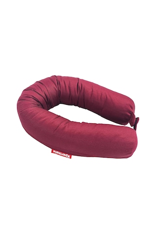 Fermuarlı Cırt Cırtlı Seyahat Boyun Yastığı Yolculuk Yastığı 110cm Bordo