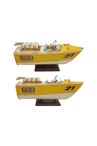 Dekoratif Metal Hız Botu Sürat Teknesi 32cm