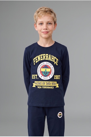 Defacto Fenerbahçe Lisanslı Bisiklet Yaka Uzun Kollu Üst Jogger Alt Pijama Takımı Erkek Çocuk I2029a826aunv71 Lacivert-nv71