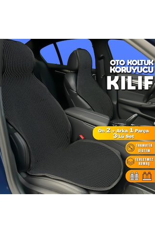 Volkswagen Jetta Uyumlu Koltuk Kılıfı Minder Siyah 2+1 Ön Arka Set