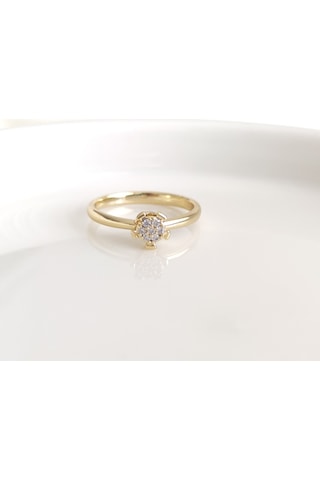 Xupıng Gold Tek Taş Modeli Yüzük - 12 Beyaz