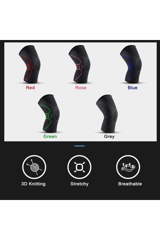 Vkemall Spor Diz Koruyucu - Yüksek Esneklikli Örgü, Havalandırıcı, Kaymazsız - Tekli Paket, Unisex, Xl Ab008 Gri