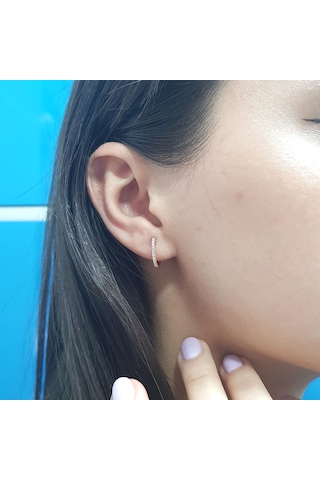 Lova Pırlantalı Oval Halka Küpe -  3010022