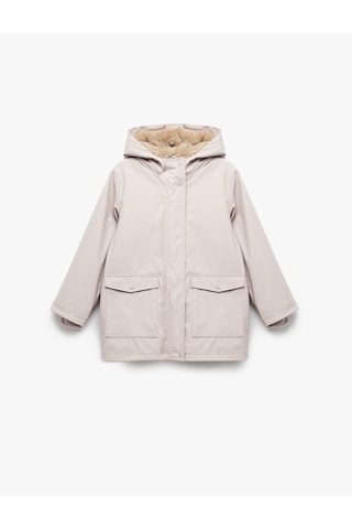 Koton Kapşonlu Peluş Detaylı Kapaklı Cepli Uzun Kollu Mont Pembe 6wkg00014aw Gül