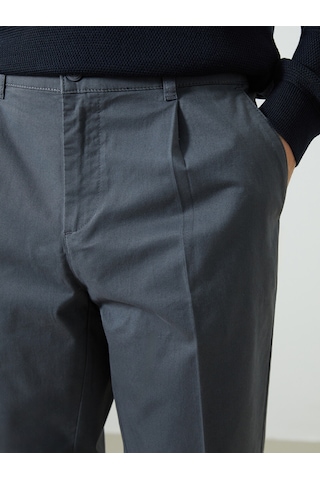Lcwaıkıkı Classic Antrasit Standart Kalıp Gabardin Erkek Pileli Chino Pantolon