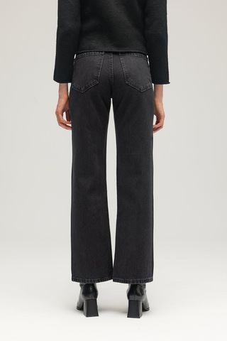 Saade Kadın Yüksek Bel Mary Vintage Straight Fit Jean Pantolon Antrasit