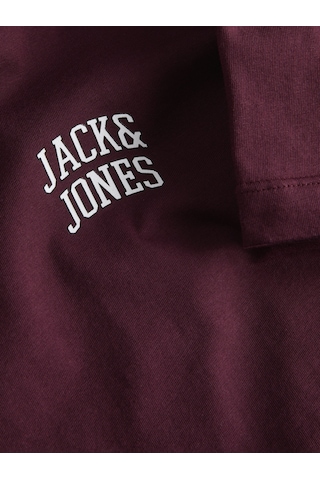 Jack & Jones Erkek Bisiklet Yaka Gögüs Baskili Tisört - Noge - 12310399 Port Royale