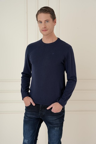 Efor Tr 875 Slim Fit Lacivert Klasik Triko Lacivert