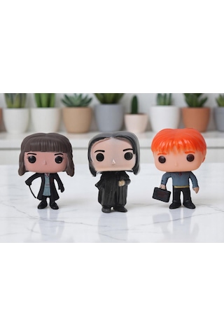 Harry Potter Pop Stil Hermione Granger Severus Snape Ron Weasley 3lü Karakter Figür Oyuncak 10 Cm. Harry Potter