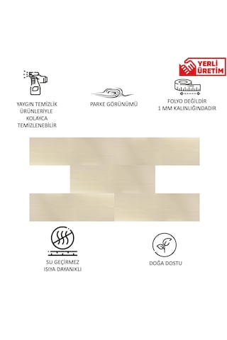 Tink Kendinden Yapışkanlı Beyaz Huş Desenli Pvc Parke 25x80 Cm/5 Adet