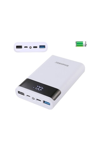 Flybuy Haweel Hwl9600 Beyaz 4x18650 Usb Çift Çıkışlı Lcd Powerbank Kutusu Piller Dahil Değil BEYAZ