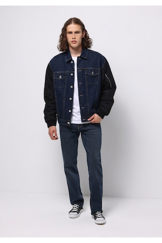 Colins Oversize Fit Düğmeli Astarsız Erkek Koyu Mavi Ceket Cl1076080 Q1.v1 Dn44498 Denim