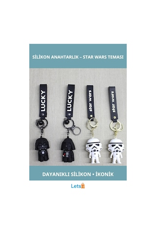 Star Wars Darth Vader Stormtrooper Silikon Anahtarlık Çok Renkli