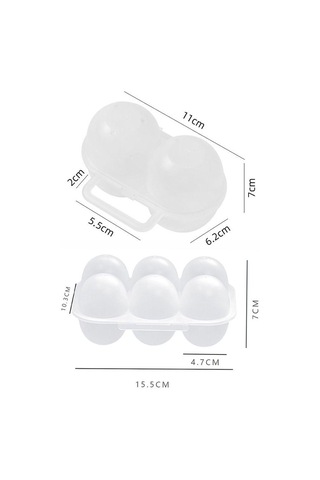 2 Gözlü 6 Gözlü Saklama Kutusu Şeffaf Yumurta Tepsisi Taşınabilir Yumurta Kartonu Kamp 2 Izgara