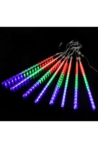 Meteor Kayan Led Işık 10lu Set Tüp 50 Cm Rgb Aydınlatma