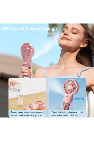 Liangmei Taşınabilir Nemlendirici Fan Mini El Su Buharlı