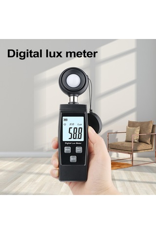 Ximistore9 Taşınabilir Işık Ölçer - 200.000 Lux'a Kadar Hassas Aydınlık Ölçüm Cihazı, Max/mın Veri Tutma, Siyah Rz851