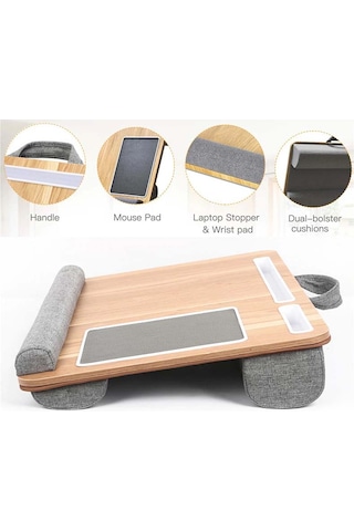 Konfeksiyon-Market Portatif Laptop Sehpası Tablet Bölmeli Yastıklı Notebook Masası