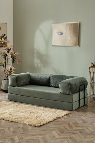 Dekoport Relax Kanepe Dinlenme Koltuğu Puffy Kanepe Yatak Olabilen Açılır Aktivite Koltuğu Yesil