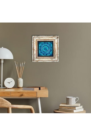 Mandala Taş Duvar Tablosu - Çerçeveli Taş Tablo - Dekoratif Duvar Sanatı - Modern Ev Ve Ofis Duvar Dekoru T1-227