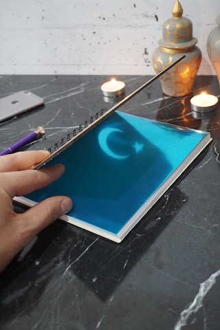 A5 Spiralli Mustafa Kemal Atatürk Desenli Ahşap Defter-çizgisiz Defter Ahşap Rengi Banu 120 Sayfa