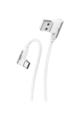 Linktech K594 Safe Type-C USB 90 Derece Şarj Kablosu Mavi