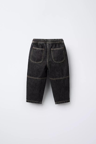 Magu Erkek Çocuk Pamuklu Siyah Denim Jogger Pantolon Büyük Cepli, Lastik Belli Antrasit