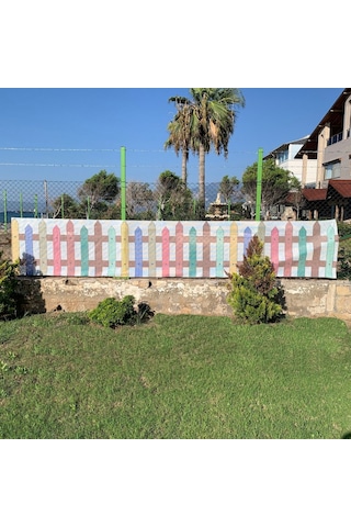 Baskılı Balkon Çit Filesi 1m X 5m Model C - Cırt Kelepçe Hediyeli