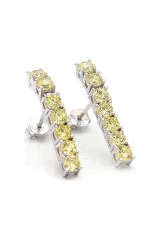 Su Yolu Sitrin Taşlı 925 Ayar Gümüş Küpe 201021526