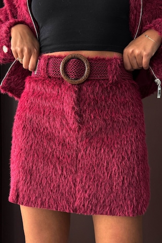 Verymoda F 1984 Kemerli Etek Bordo