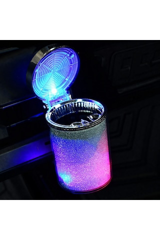 Araç İçi Çok Renkli Işıklı Küllük Renkli Işıklı Kapaklı Araba Küllüğü Oto Küllük Rgb Işıklı 1 Adet