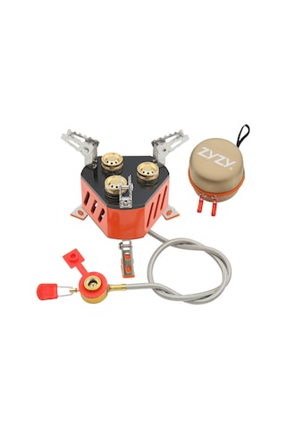 Zyzy-13800w 3 Çekirdekli Katlanabilir Kamp Sobası, Açık,y25938 Turuncu