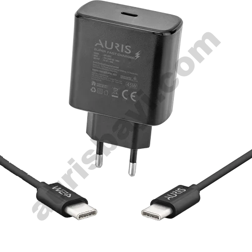 Auris Ch35 45w Pd Type-c Hızlı Şarj Adaptörü Süper Hızlı Şarj Seti Şarj Aleti Ve Kablo