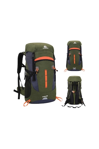 Hombey Açık Hava Çantası 50 L Açık Hava Spor Sırt Çantası Su Geçirmez Dağcılık Sırt Çantası Büyük Kapasit Yeşil