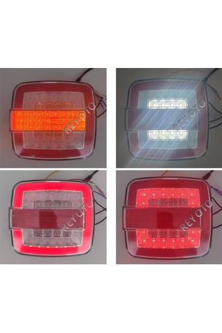2 Adet Kare Neon Stop Lambası 4 Fonksiyonlu 12-24V