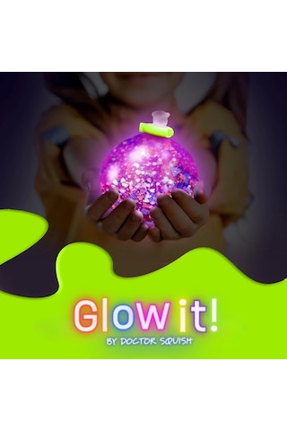 Doctor Squish Maker Station Neon, Parlak Simli Sukuşi Yapım Seti - Slime Yapma Seti - Doktor Sukuşi Renkli