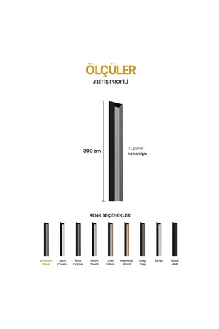 Vilo Mpc J Bitiş Profili Brushed Steel 300cm Xl Duvar Paneli Kenar Ve Dış Köşe Bitişi